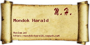 Mondok Harald névjegykártya